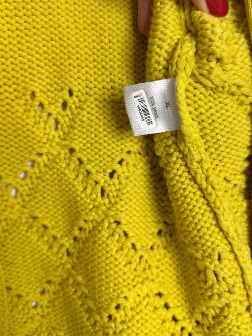 Frances Valentine Wool Diamond Weave Cardigan - Picture 9 of 9